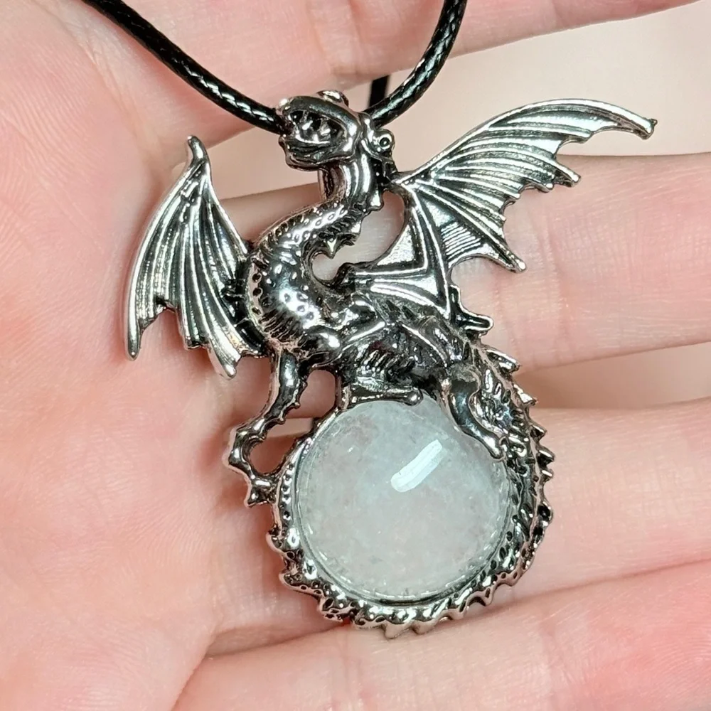 Silver Dragon Pendant Necklace For Men & Women.